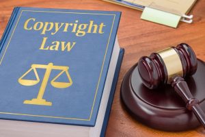 A law book with a gavel - Copyright law