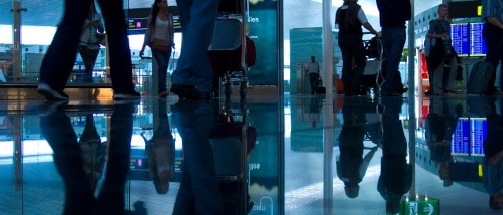 travelers at an airport
