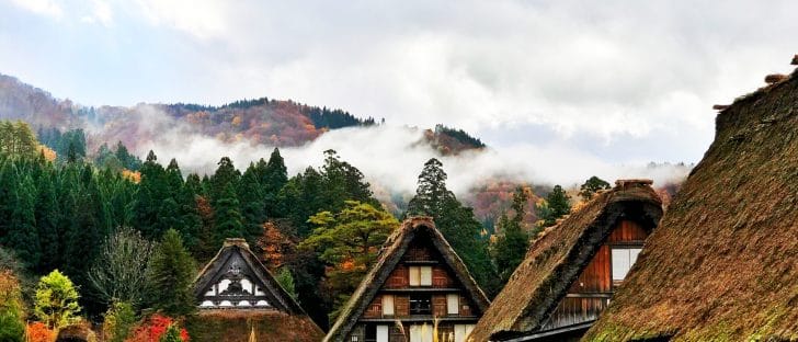 Rural accommodation in traditional houses in Japanese countryside